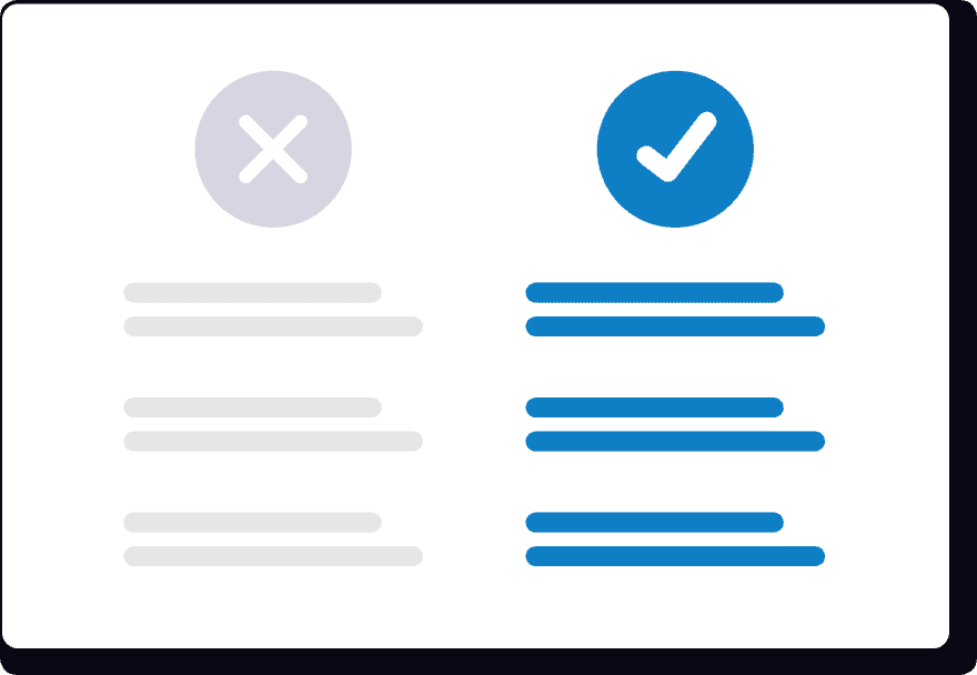 Guidelines showing verified versus incomplete volunteer profiles
